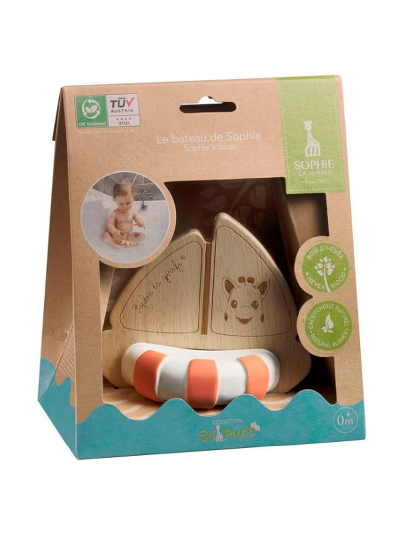 Badbootje Sophie de Giraf in de verpakking. Deze rubberhouten boei zorgt voor uren speelplezier voor je kleintje!