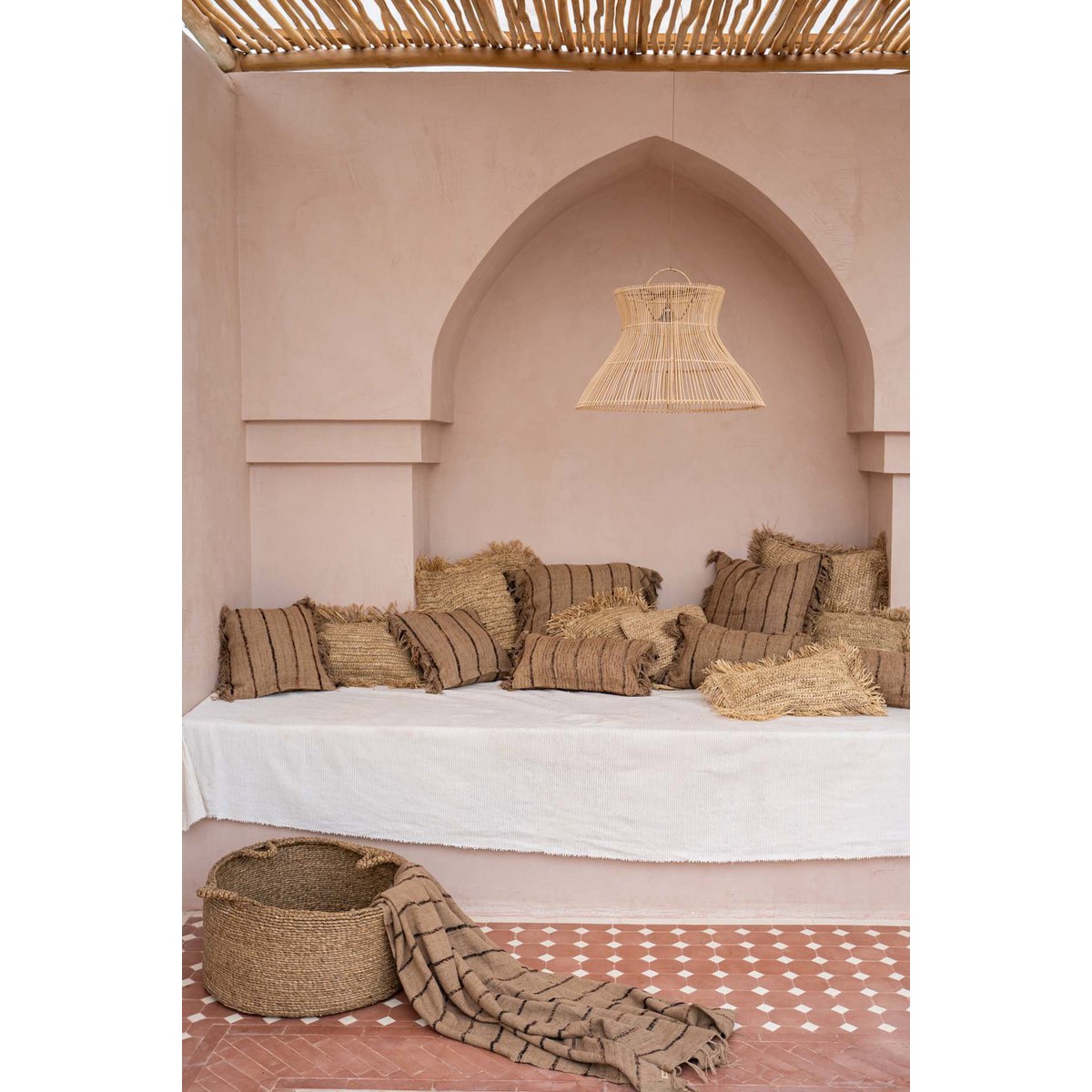 Beige zwarte katoenen plaid S'il vous Plaid