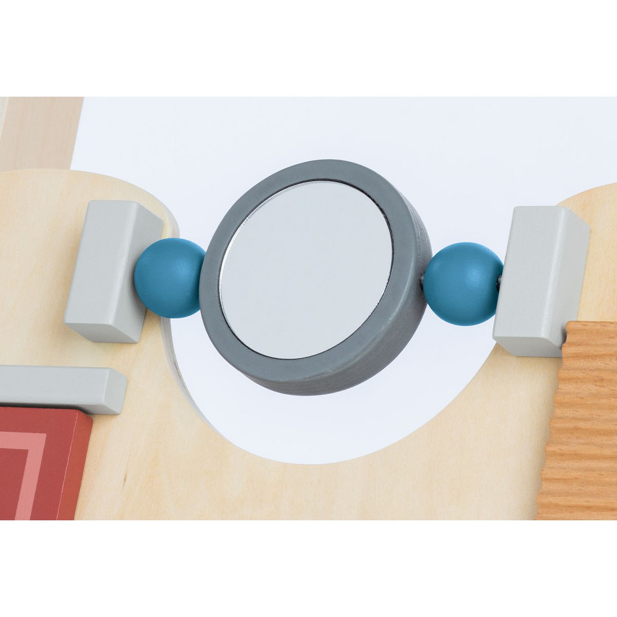 Blauwe houten loopwagen Titus