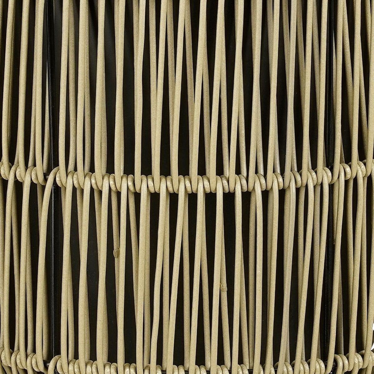 Detail van het gevlochten materiaal van de groene bloempot voor buiten