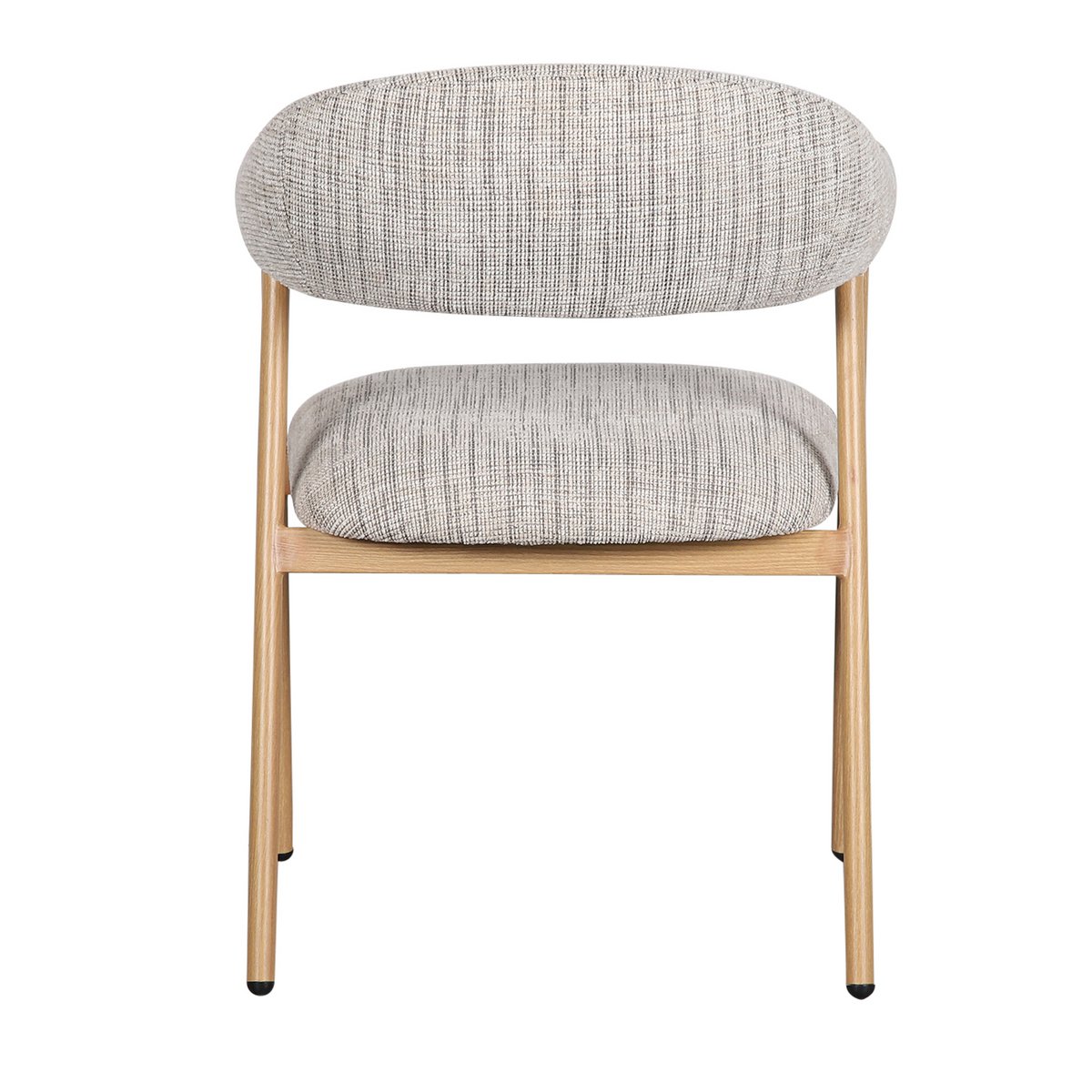 Eetkamerstoel met armleuning beige Okura van achteren