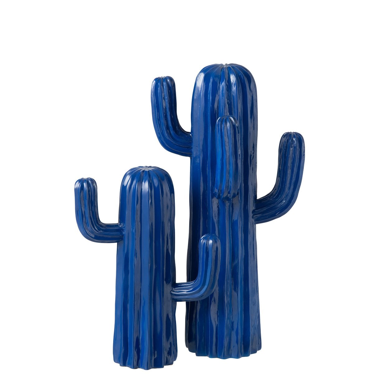 J-Line blauwe cactus large en small naast elkaar, vooraanzicht