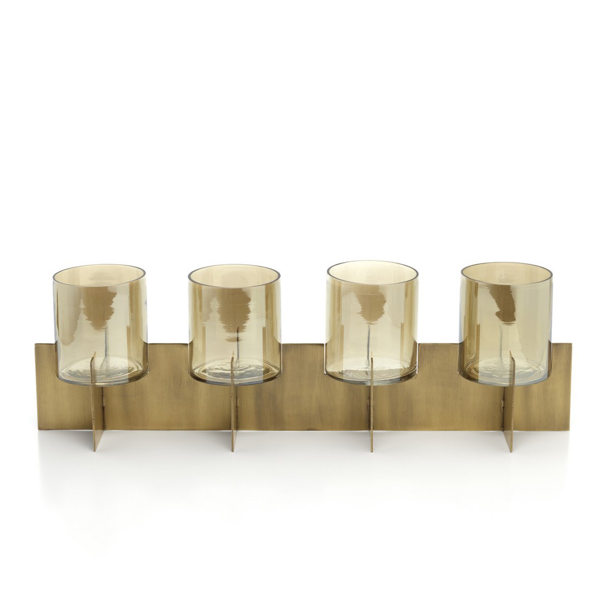 Kaarsenhouder goud messing glas 4 kaarsen 53 cm Quarta vanaf de zijkant