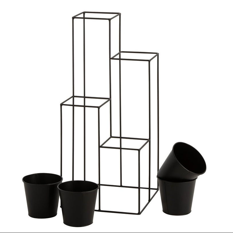 Plantenstandaard of Bloemenrek Zwart van J Line