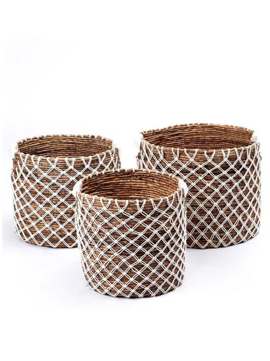 Product foto Geweven witte mand Pura