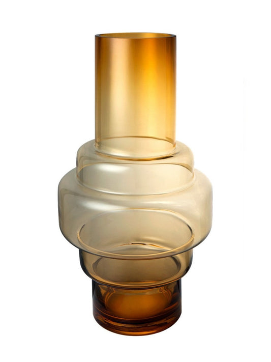 Productfoto geometrische oranje glazen vaas