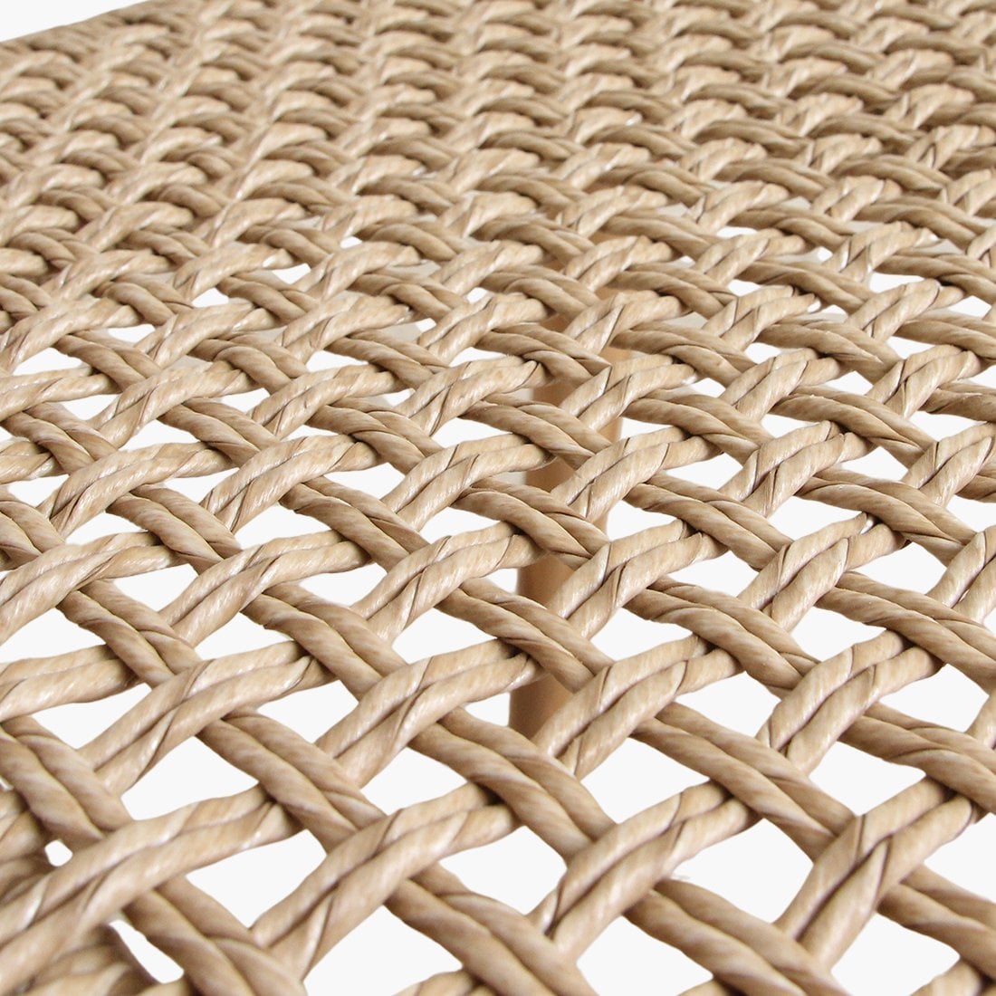 Tuinstoel teak in naturel Verano, detail van de gevlochten zitting