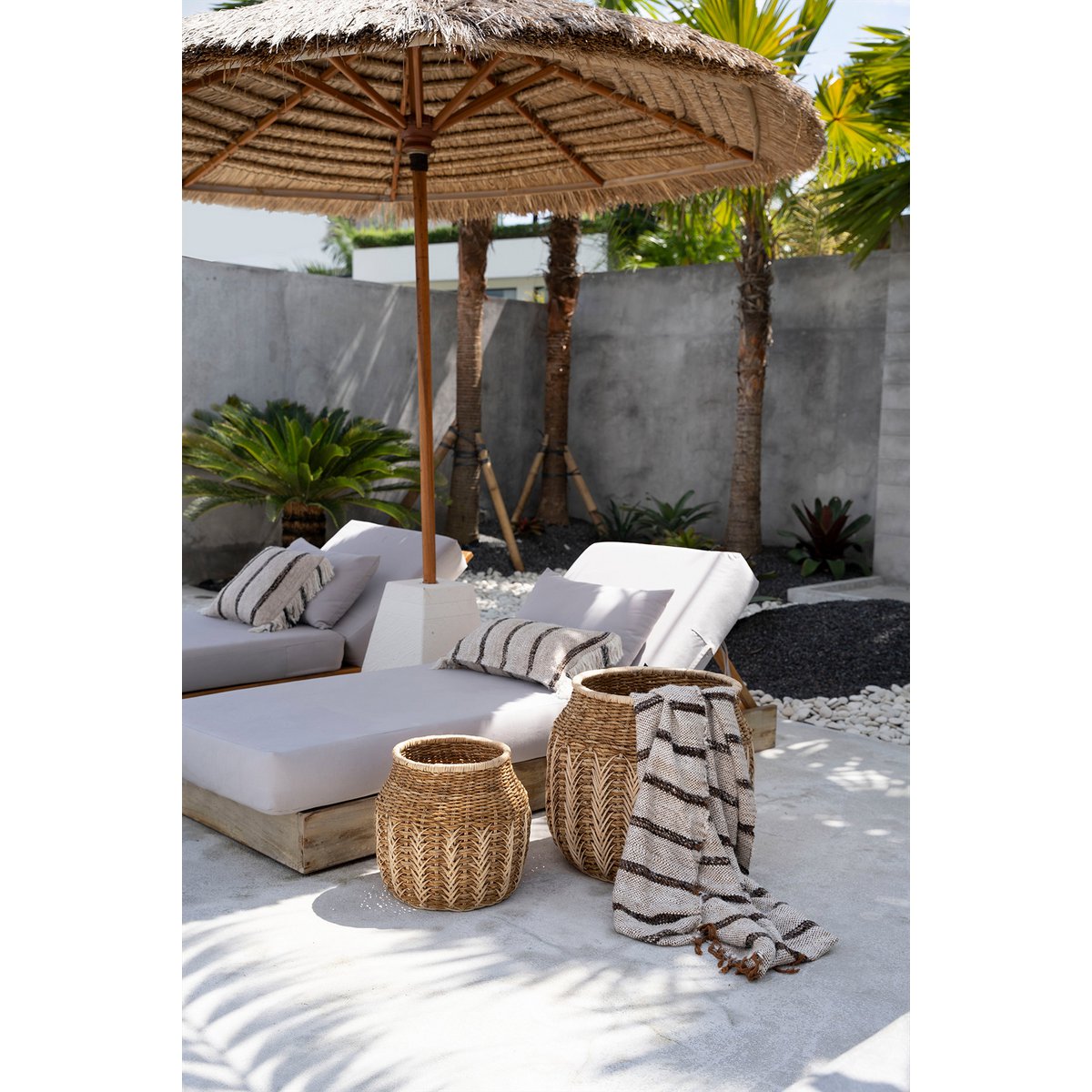 Witte katoenen plaid S'il vous Plaid