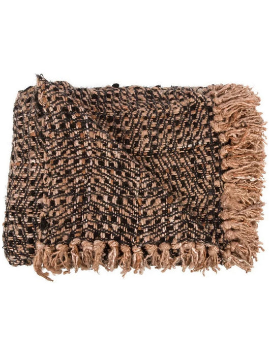 Zwarte katoenen plaid S'il vous Plaid