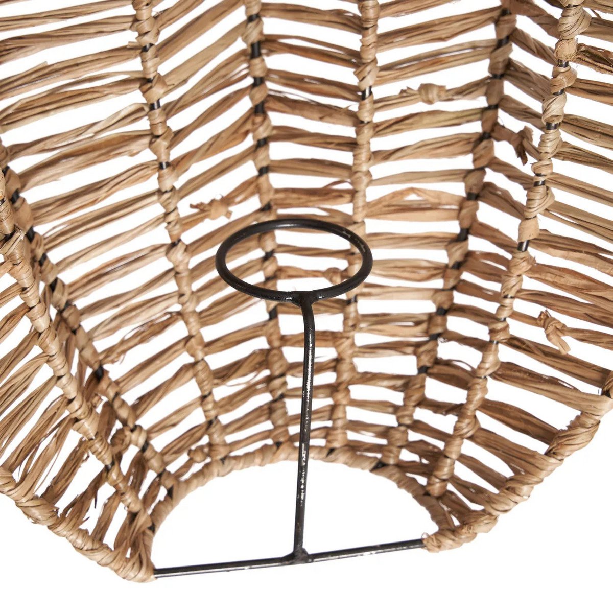 Raffia wandlamp beige 30x40 cm
