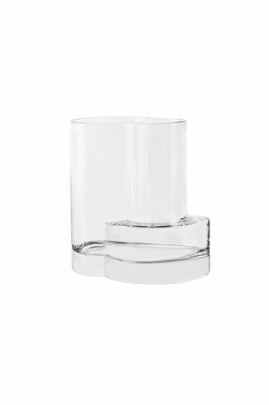 Productfoto geometrische transparante glazen vaas