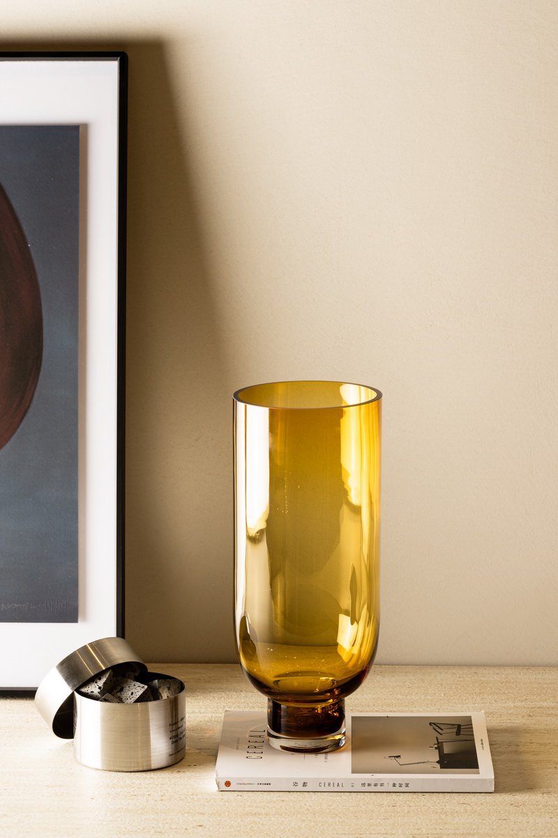 Sfeerfoto Omaha oranje vaas 4 zonder bloemen