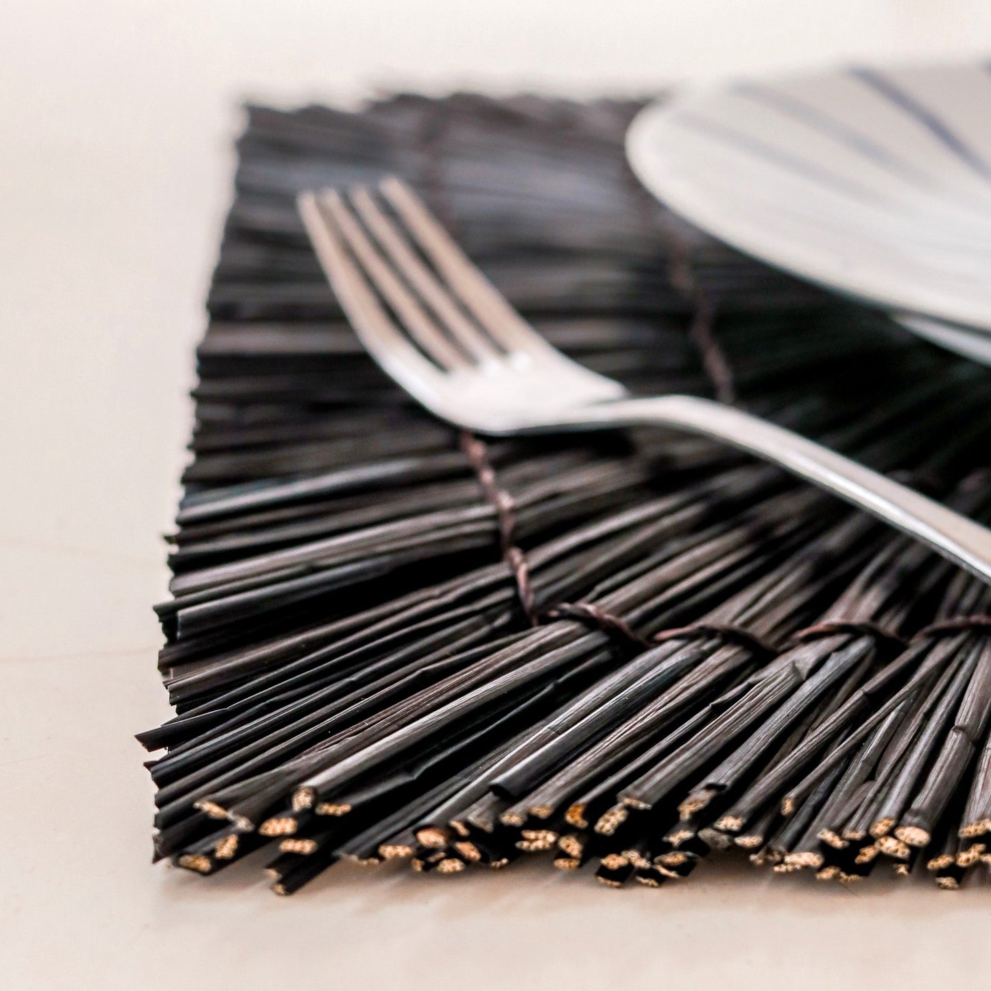 Sfeerfoto Zeegras placemat Varna closeup detail