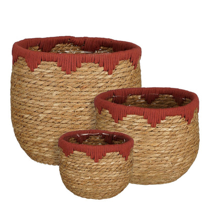 Ronde mand van zeegras met rode rand