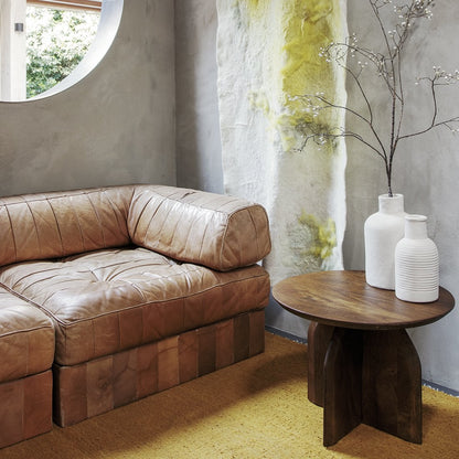 Bijzettafel hout rond naturel 55 cm Bullnose