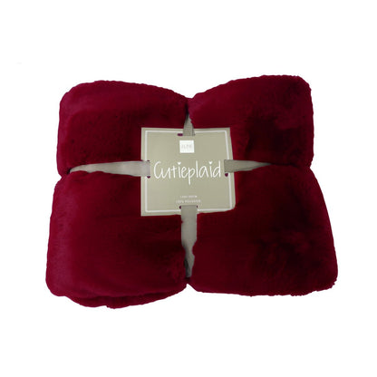 J-Line fleece deken polyester rood 180x130 cm  opgevouwen met strik eromheen