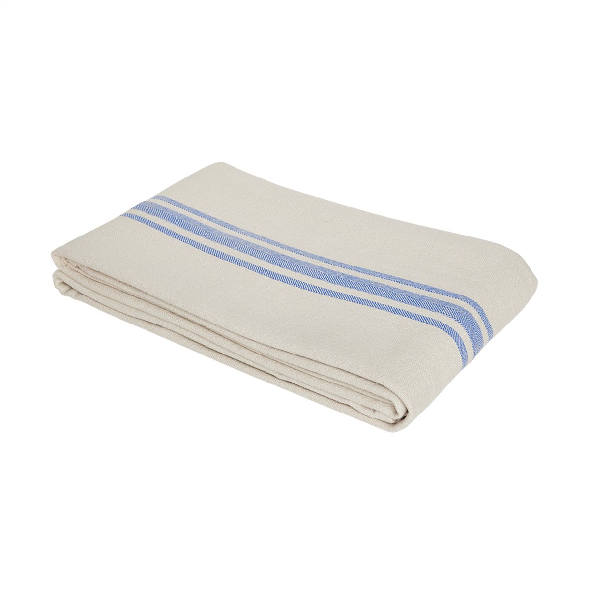 Katoenen tafelkleed wit blauw 260x140 cm