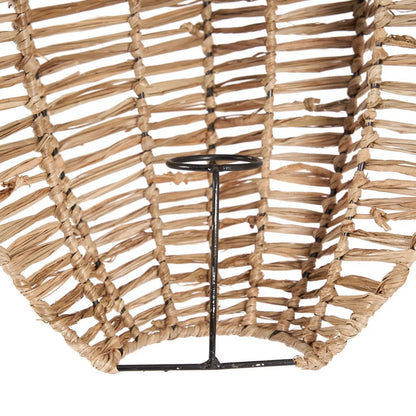 Raffia wandlamp beige 30x40 cm