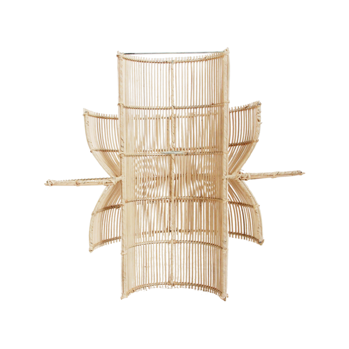 Achterkant van de rotan wandlamp naturel Saturn