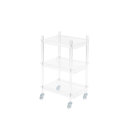 Acryl serveerwagen transparant op wielen 60,5 cm