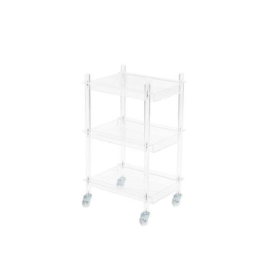 Acryl serveerwagen transparant op wielen 60,5 cm