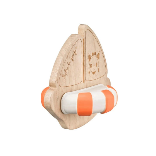 Badbootje Sophie de Giraf met oranje accenten