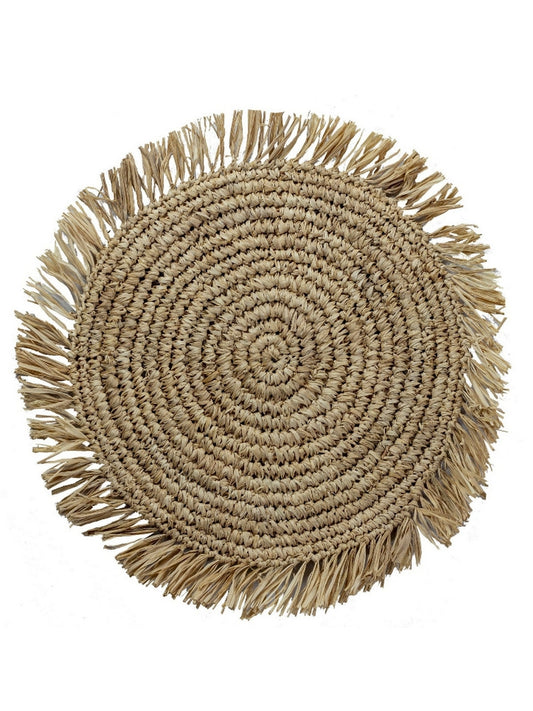 Beige Raffia Placemat Ambon op wit achtergrond