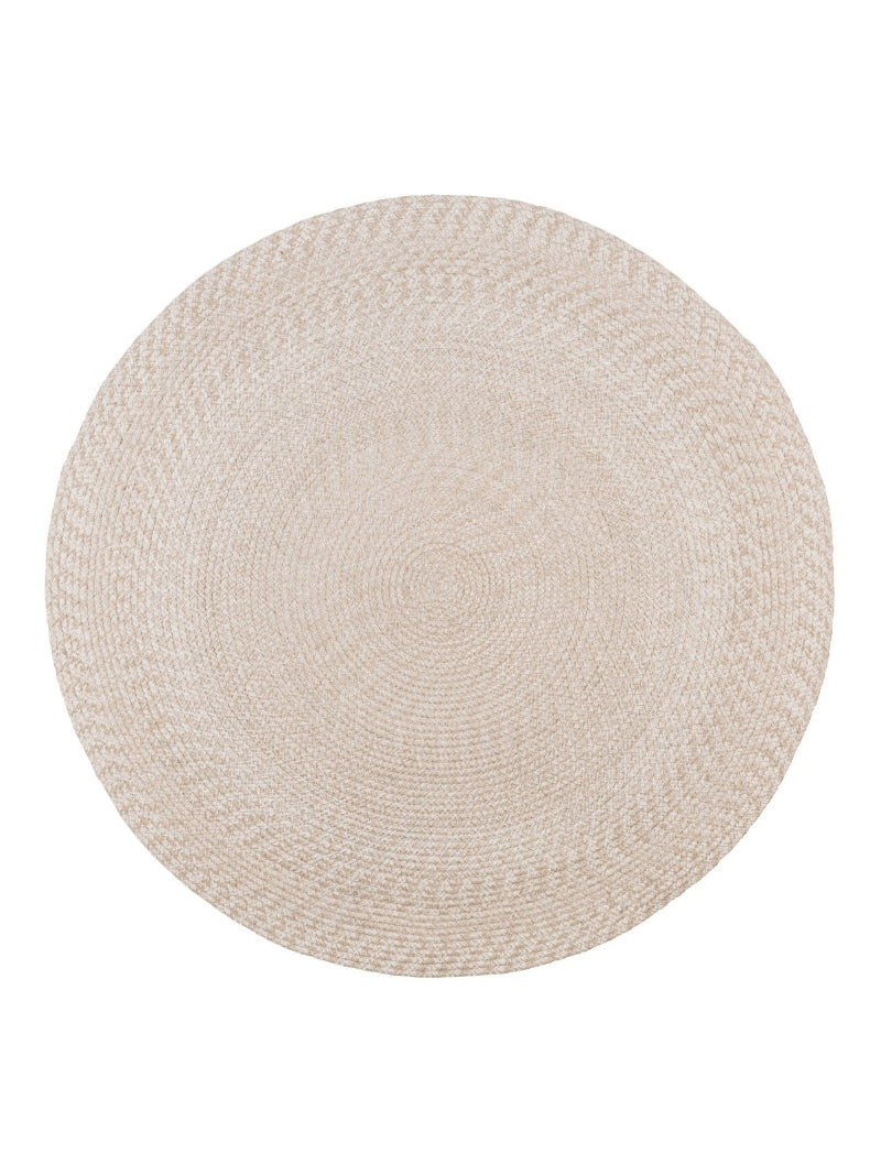 Gerecycled plastic beige vloerkleed Menorca op wit achtergrond