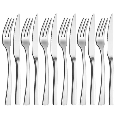 Bestekset zilver roestvrij staal 12-delig 6 personen