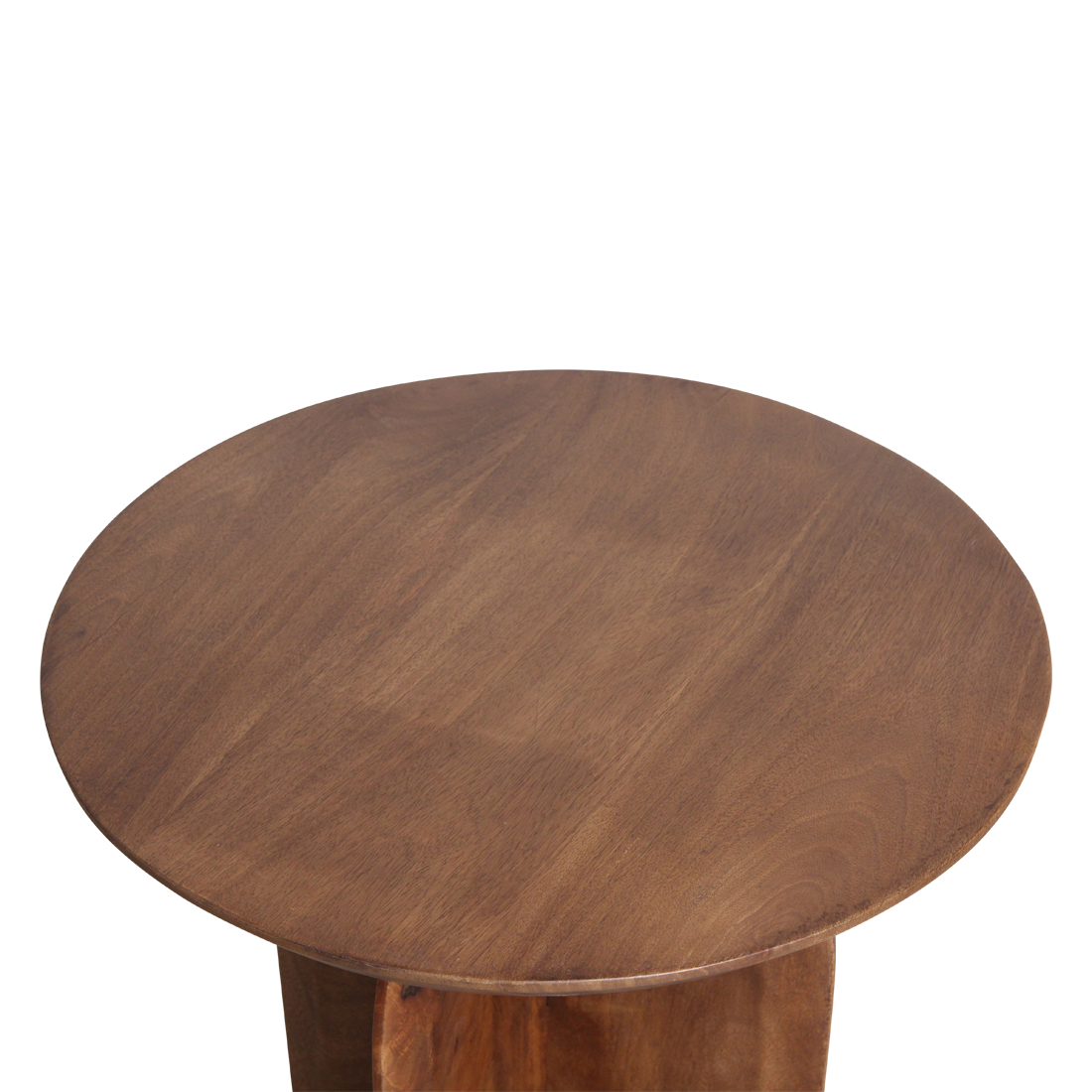 Bijzettafel hout rond naturel 50 cm Bullnose detail van het blad