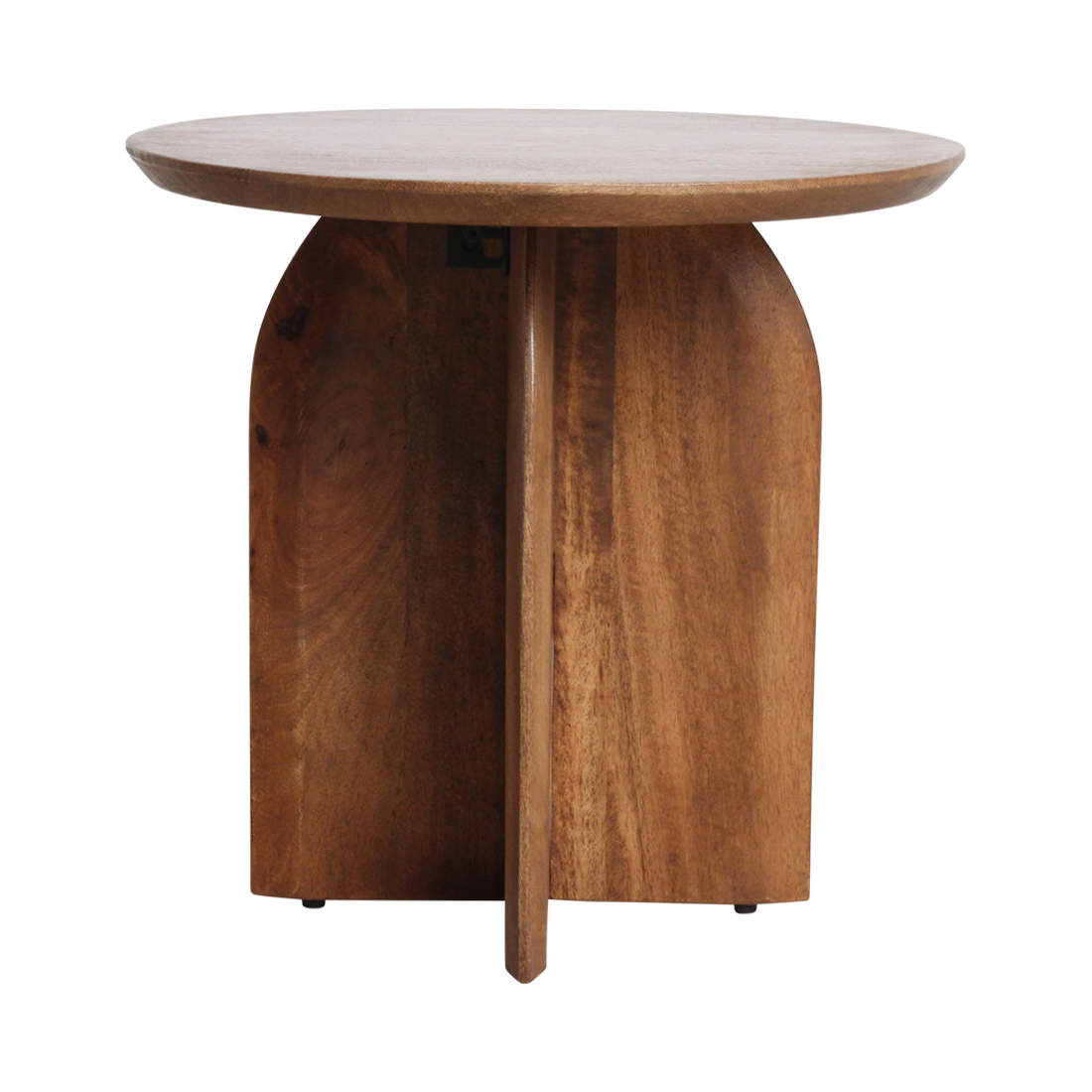 Bijzettafel hout rond naturel 50 cm Bullnose vanaf de voorkant