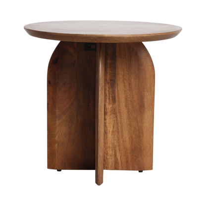 Bijzettafel hout rond naturel 50 cm Bullnose vanaf de voorkant