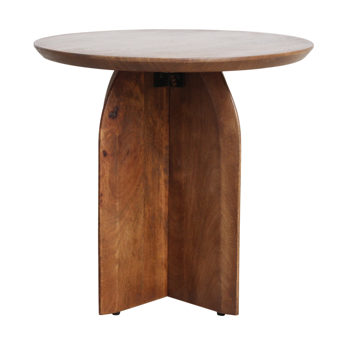 Bijzettafel hout rond naturel 50 cm Bullnose vanaf de zijkant