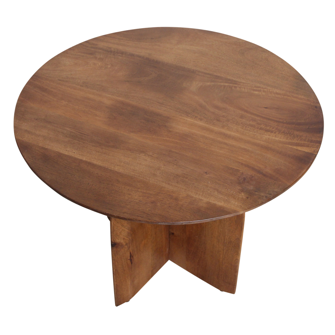 Bijzettafel hout rond naturel 55 cm Bullnose detail van het blad