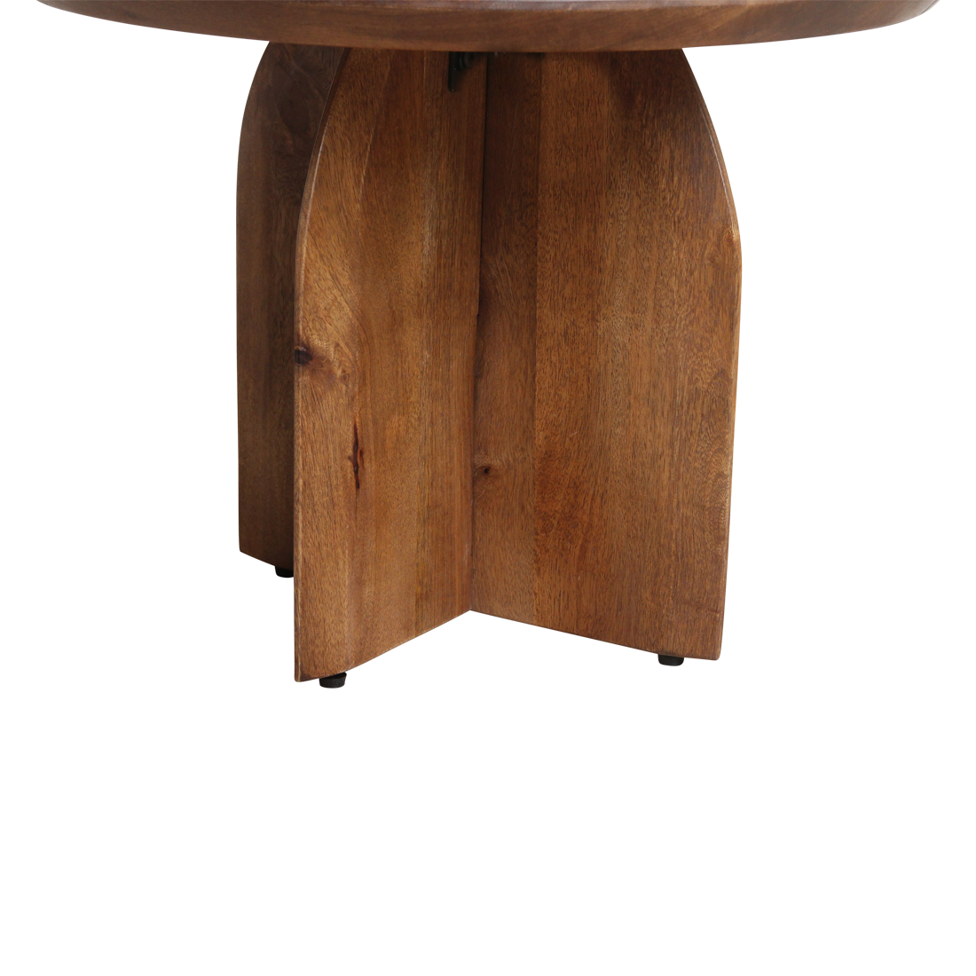 Bijzettafel hout rond naturel 55 cm Bullnose detail van het onderstel