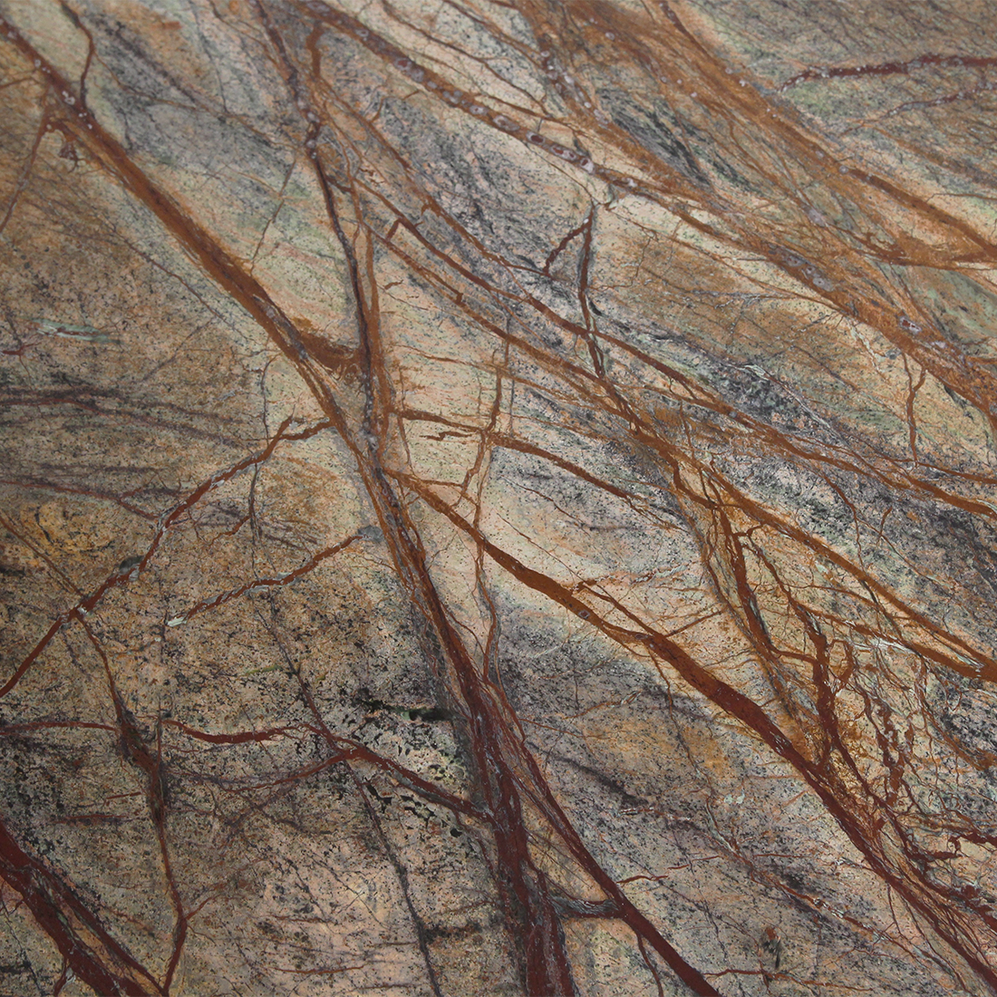 Bijzettafel marmer bruin hout rond Bizar detail van het marmer