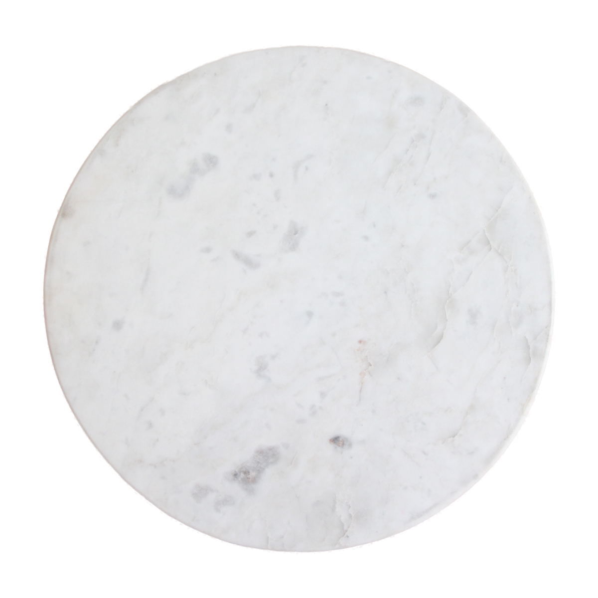 Bijzettafel marmer en hout wit rond Malakka van boven