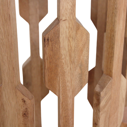 Bijzettafel marmer wit hout rond Atjeh, detail van het houten onderstel