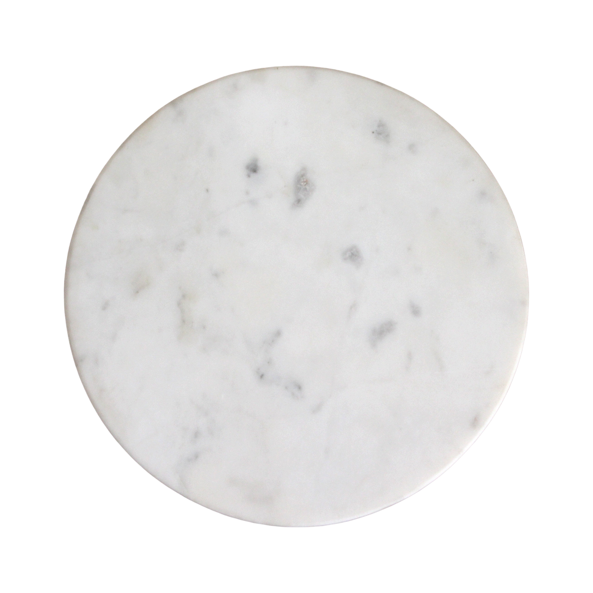Bijzettafel marmer wit hout rond Atjeh van bovenaf, detail van het marmeren blad