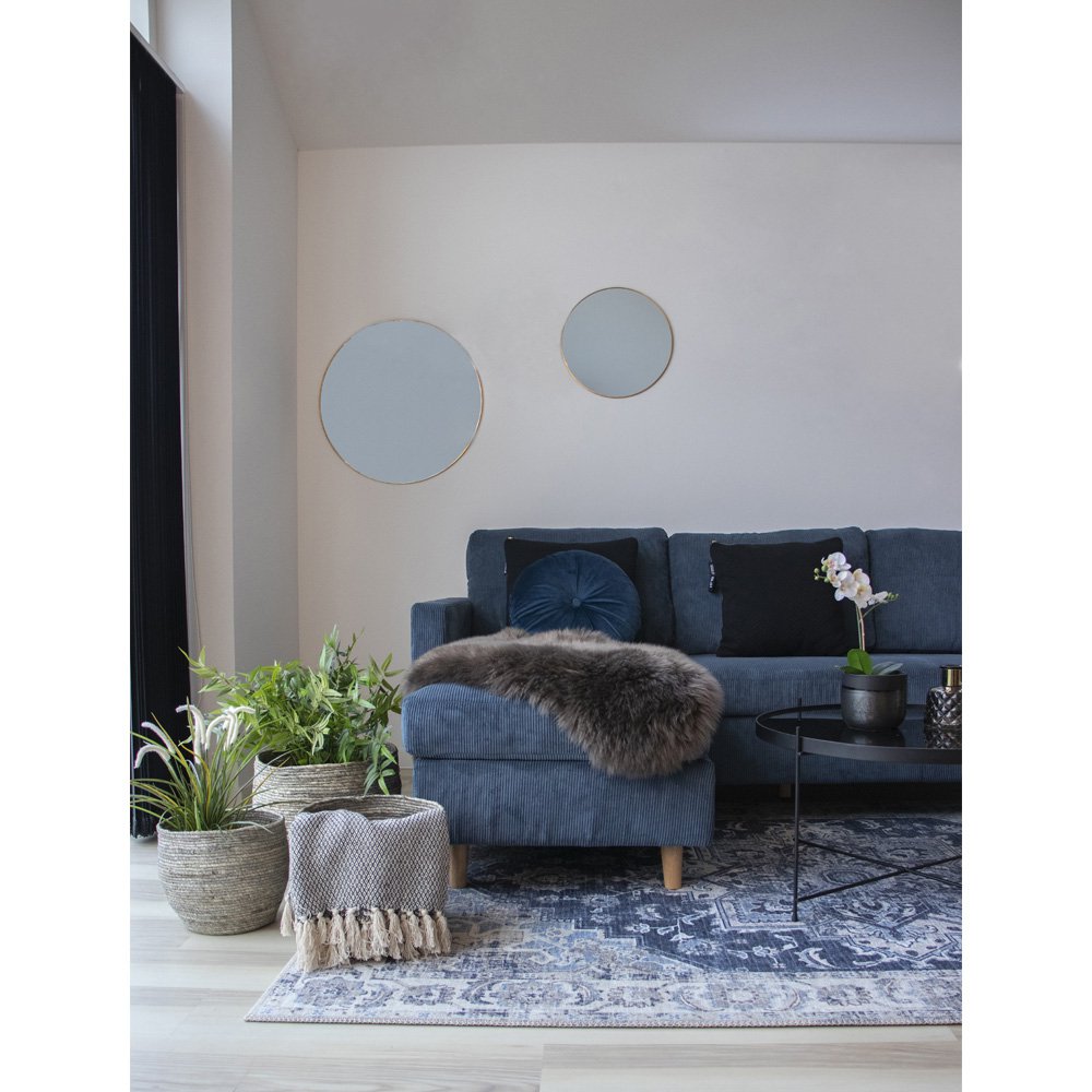 Blauw polyester vloerkleed Havana 160 X 230 in blauw modern interieur