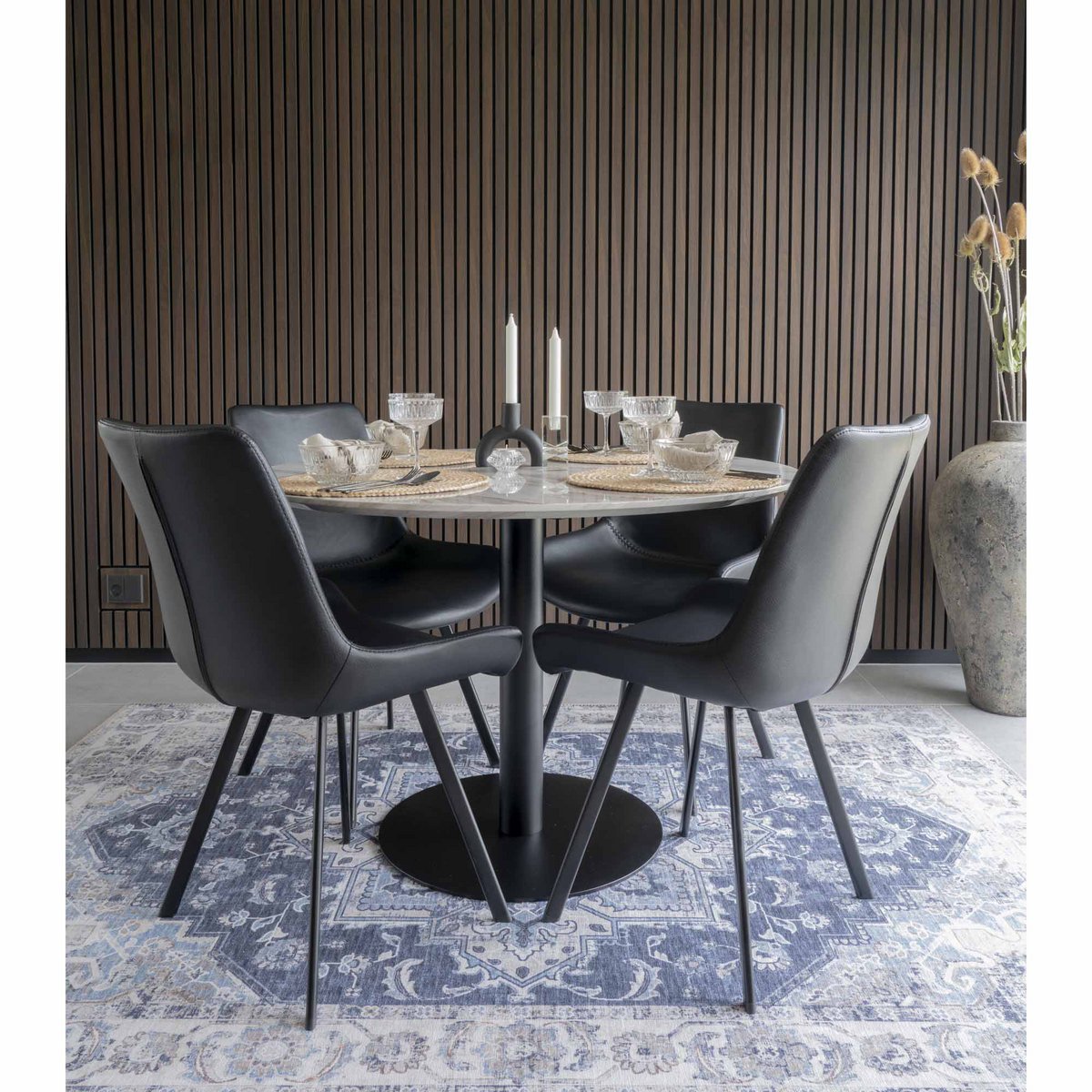 Blauw polyester vloerkleed Havana 160 X 230 in modern chic interieur