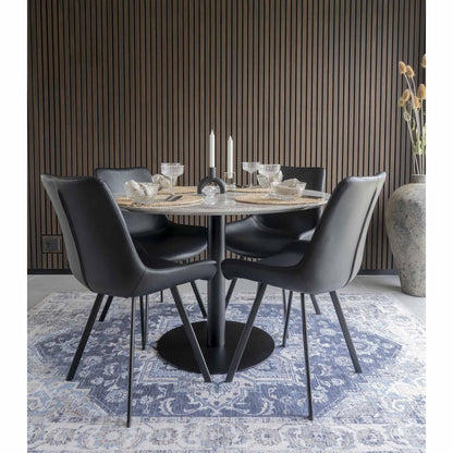 Blauw polyester vloerkleed Havana 160 X 230 in modern chic interieur
