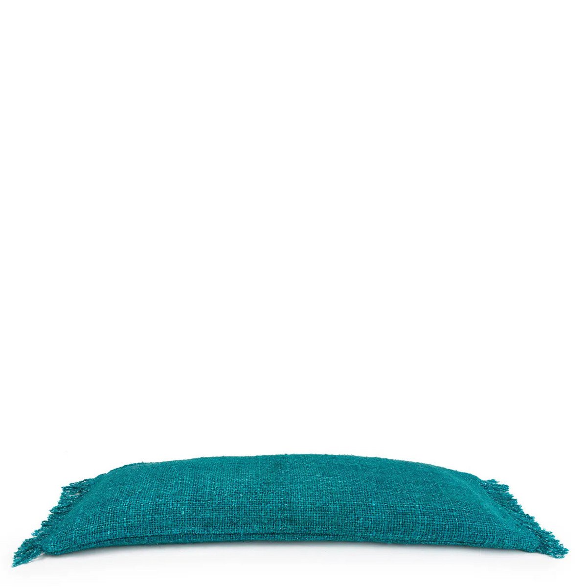 Blauwe katoenen kussenhoes Oh My Gee 35x100 zijaanzicht