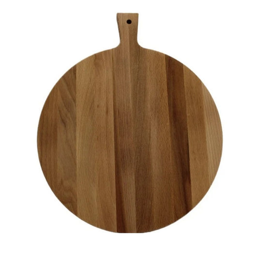 Borrelplank hout en rond van 35 cm Napoli op wit achtergrond, vooraanzicht
