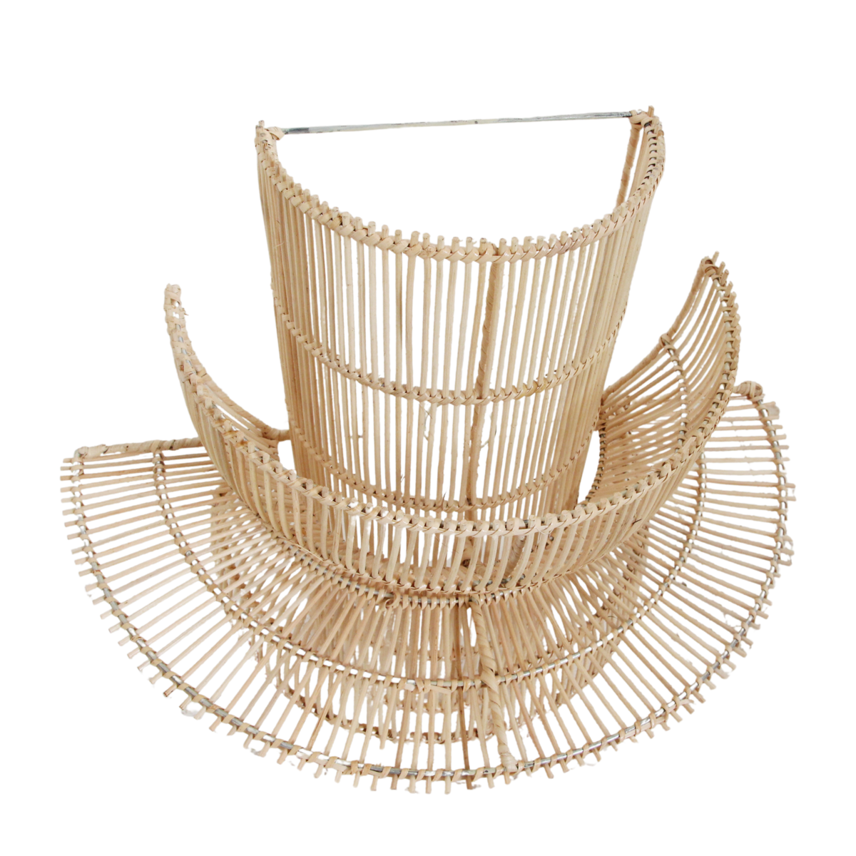 Bovenkant van de rotan wandlamp naturel Saturn