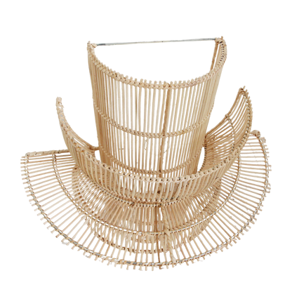 Bovenkant van de rotan wandlamp naturel Saturn