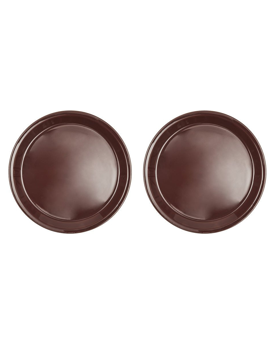Twee donkerbruine Yuka lunchborden Ø22 cm
