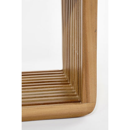 Detail van de hoekafwerking van de Josha wandplank