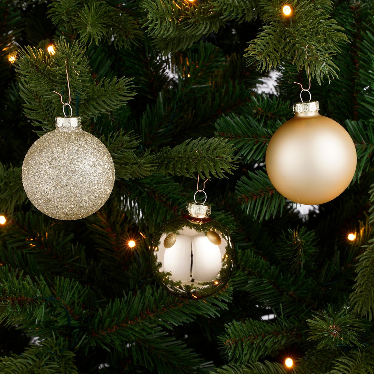 Champagne kerstballen set 42 stuks