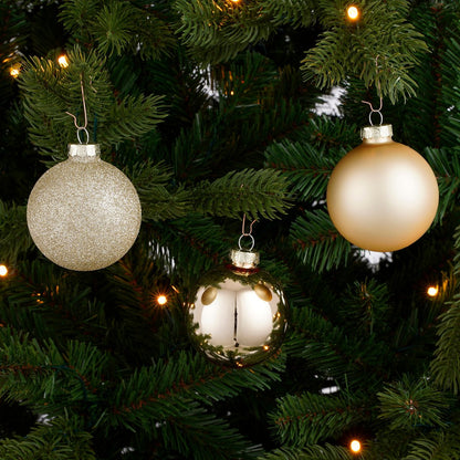 Champagne kerstballen set 42 stuks